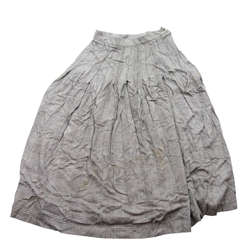 Tapestry Designs Vintage Plaid Pleated Midi Skirt Women's‎ Size 10 Black White